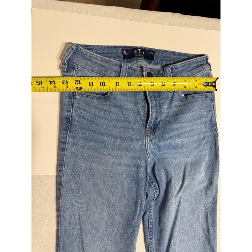 Hollister Mid-Rise Bootcut Jeans Light Wash Soft Stretch Size 0L W25L - Picture 3 of 6